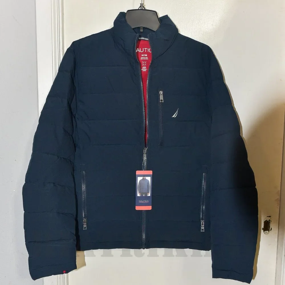 NWT Nautica Men’s Quilted Puffer Jacket BLUE - Picture 9 of 10